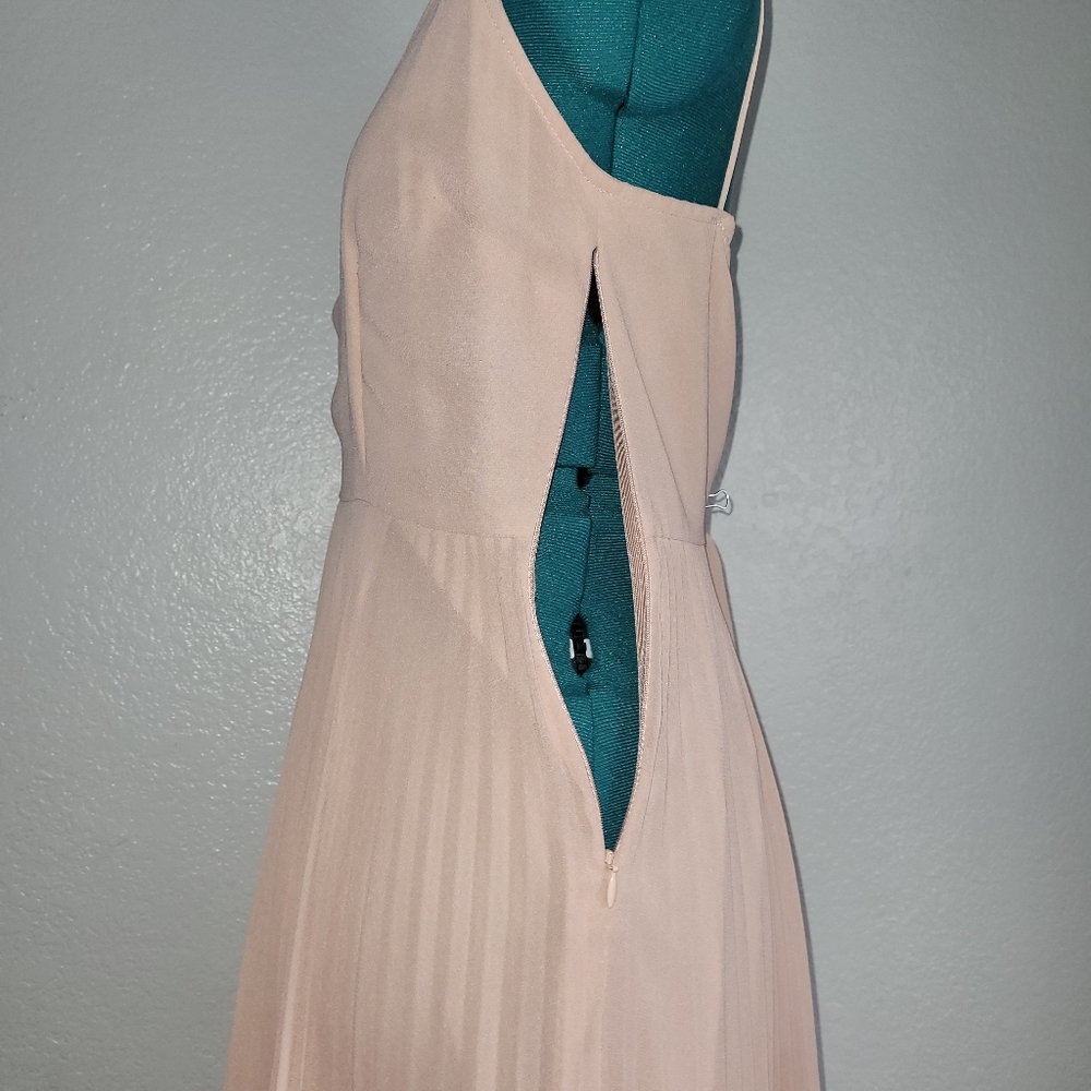 ASOS V-Neckline Peach Maxi Pleaded Cami Maxi Dress Size 8 - Picture 5 of 11